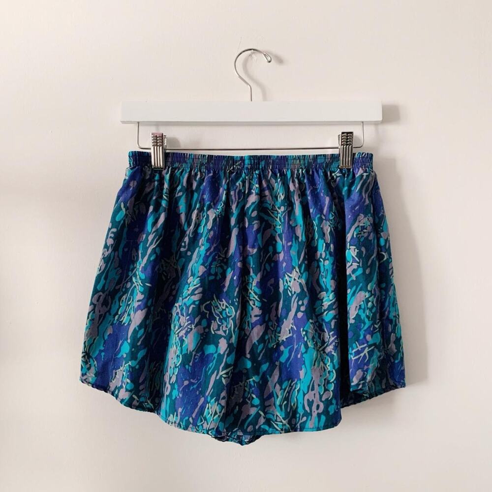 Vintage 80s Moving Comfort Abstract Floral Nylon Shorts Size L - Picture 4 of 4